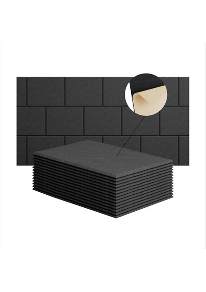 15 Paket 12X8X4 Inç Akustik Duvar Panelleri Kendi Yapışkanlı Ses Emici Panel Stüdyoları Kaydettirmek Için (Yurt Dışından)