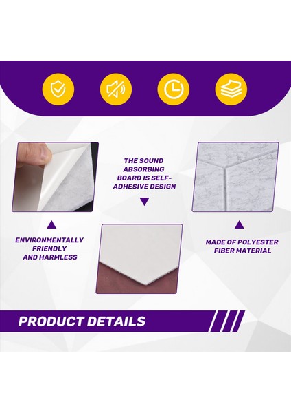 Ses Yalıtımı ve Akustik Için 12 Paket Akustik Köpük Kendi Yapışkanlı Ses Geçirmez Paneller (Gri) (Yurt Dışından) indirimleri