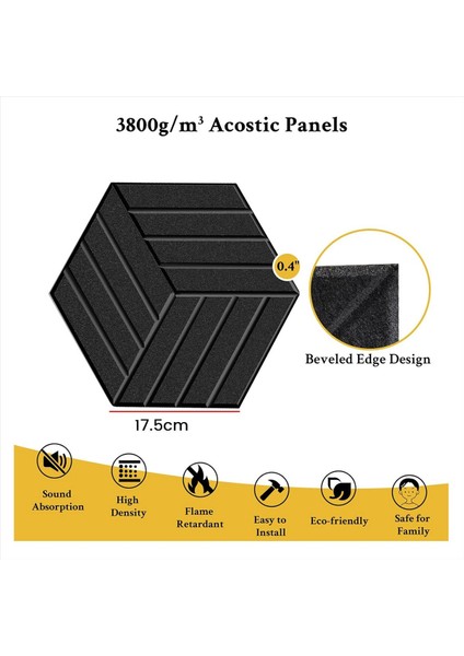 12 Paket Kendi Yapışkan Akustik Paneller Ses Geçirmez Duvar Panelleri Gürültü Emici Siyah Için Ses Geçirmez Köpük Paneller (Yurt Dışından) fiyatları