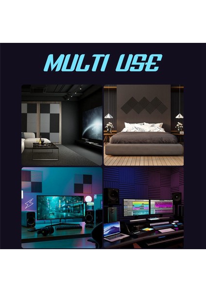 Kendi Kendine Yapışkanlı 12 Paket Ses Geçirmez Köpük Paneller 1X12X12IN Akustik Ses Geçirmez Duvar Panelleri Oyun ve Stüdyo Black &amp Gri (Yurt Dışından) fiyatları