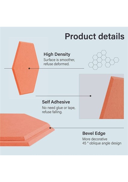8 Paket Stüdyolar/kayıt Stüdyoları/ofisleri Için Kendi Kendine Yapışkanlı Altıgen Akustik Panel Ses Emici Panel (Yurt Dışından) indirimleri