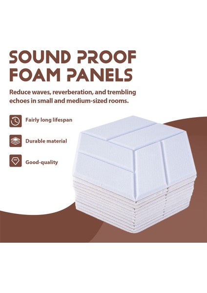 12 Paket Kendinden Yapışkan Akustik Paneller Altıgen Ses Kanıtı Köpük Panelleri Stüdyo Için Kullanılan Duvar Için Ses Geçirmez Dolgu (Yurt Dışından) fiyatları