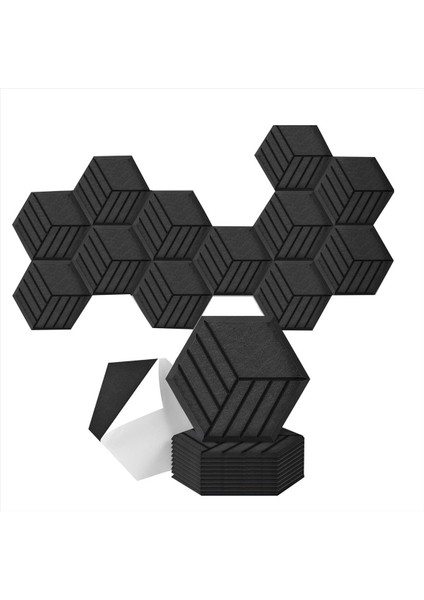 12 Paket Kendi Kendine Yapışkan Akustik Panel 14 x 12 x 0 4 Inç Ses Geçirmez Duvar Panelleri Ses Emici Paneller B (Yurt Dışından) modelleri