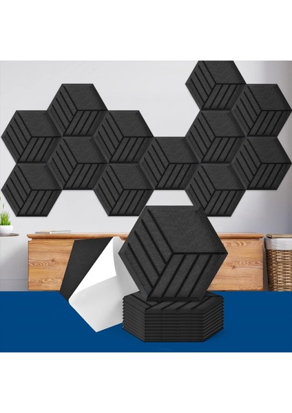 12 Paket Kendi Kendine Yapışkan Akustik Panel 14 x 12 x 0 4 Inç Ses Geçirmez Duvar Panelleri Ses Emici Paneller B (Yurt Dışından) indirimleri