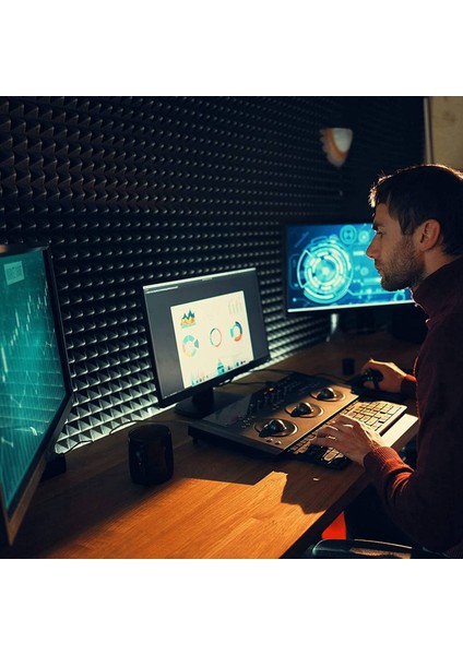 24 Paket Kendinden Yapışkan Ses Geçirmez Köpük Panelleri 2X12X12INÇ Yüksek Yoğunluklu Akustik Paneller Piramit Tasarım Akustik Köpük (Yurt Dışından) indirimleri