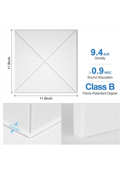 24 Paket Akustik Panel Ses Geçirmez Dolgu Eğimli Kenar Ses Emici Paneller Akustik ve Duvar Dekoru Için (Yurt Dışından) fırsatları