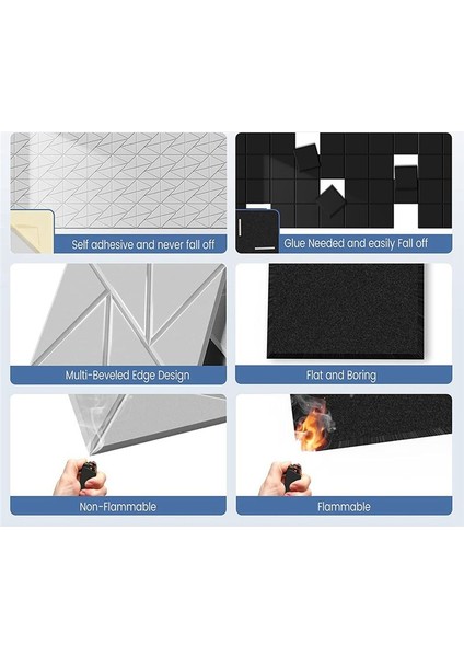 16PCS Kendinden Yapışkanlı Akustik Panel 12X12X0 4in Ses Geçirmez Panel Ses Paneli Ev Stüdyosu Ofisi Için Yüksek Yoğunluk 2 (Yurt Dışından) fırsatları