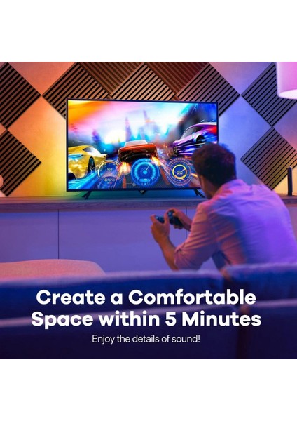 24 Paket Akustik Köpük 1 Inç x 12 Inç x 12 Inç Kendi Kendine Yapışkan Ses Geçirmez Duvar Panelleri Duvarlar Ev Stüdyo Için (Yurt Dışından) modelleri