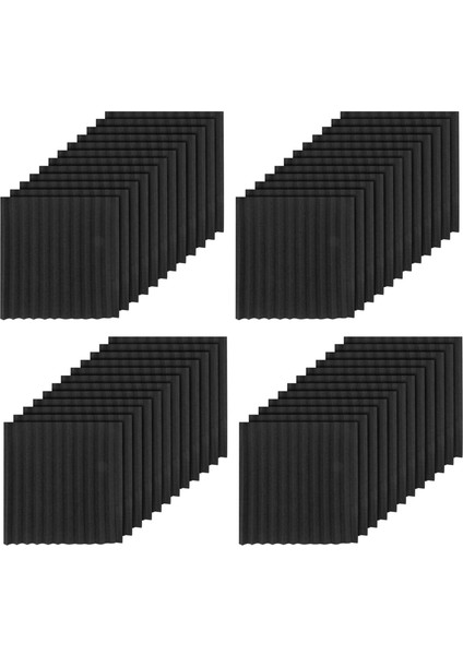 48 Pcs Siyah Akustik Paneller Ses Yalıtımı Köpük Akustik Fayans Stüdyo Köpük Ses Takozları 2 5 x 30 x 30CM (Yurt Dışından)