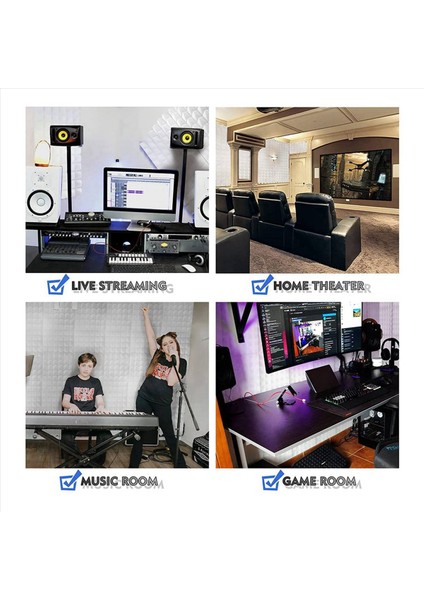 48 Paket Akustik Paneller Ses Geçirmez Köpük Panelleri Stüdyo Ses Yalıtımı Duvar Gürültü Köpüğünü Azalt Müzik Stüdyosu Vb (Yurt Dışından) indirimleri