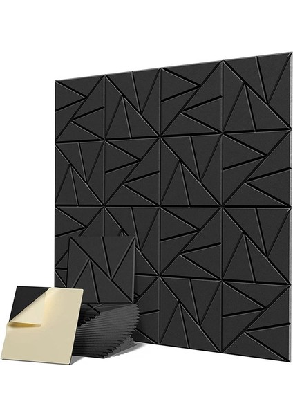 16PCS Kendinden Yapışkanlı Akustik Panel 12X12X0 4in Ses Geçirmez Panel Ses Paneli Ev Stüdyosu Ofisi Için Yüksek Yoğunluk 4 (Yurt Dışından)