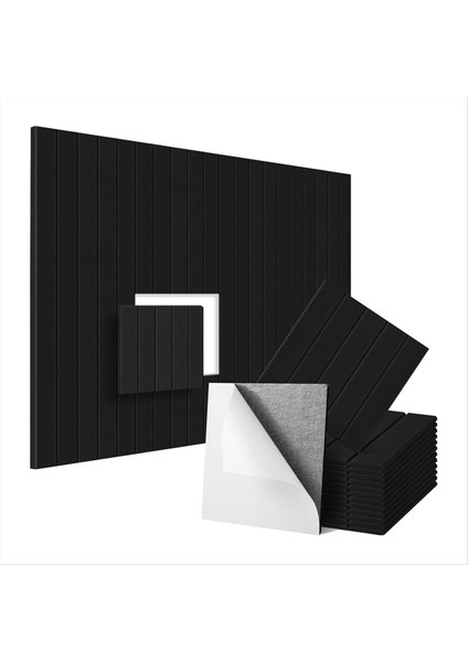12 Paket Ses Geçirmez Köpük Panelleri 12X12X0 4 Inç Kendi Kendine Yapışkan Akustik Duvar Panelleri Akustik Için Siyah (Yurt Dışından)
