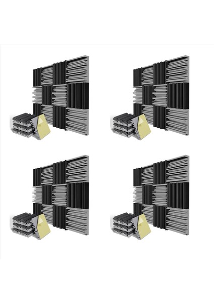 48 Paket Kendinden Yapışkanlı Ses Geçirmez Köpük Paneller 12 x 12 x 2 Inç Akustik Köpük Duvar Ev Stüdyo Için (Yurt Dışından)