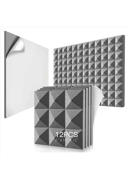 36 Paket Akustik Köpük Paneller Kendinden Yapışkan Ses Geçirmez Köpük Paneller Duvar Dekoru Müzik Stüdyosu Yatak Odası Evi 5X30X30CM (Yurt Dışından) fırsatları
