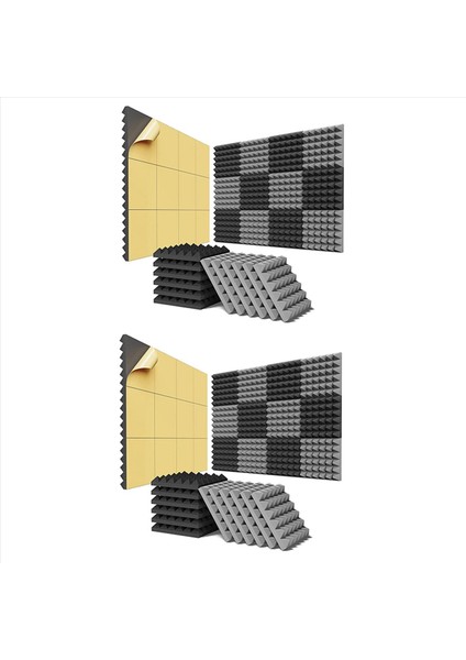 24 Paket Kendinden Yapışkan Ses Geçirmez Köpük Panelleri 2 x 12 x 12 Inç Akustik Paneller (Yurt Dışından)