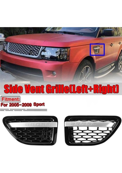 1paır Ön Çamurlu Hava Havalandırma Gril Glil Krom Land Rover Range Rover Sport 2005-2009 Mesh Havalandırma Hava Akışı Alımı (Yurt Dışından) modelleri