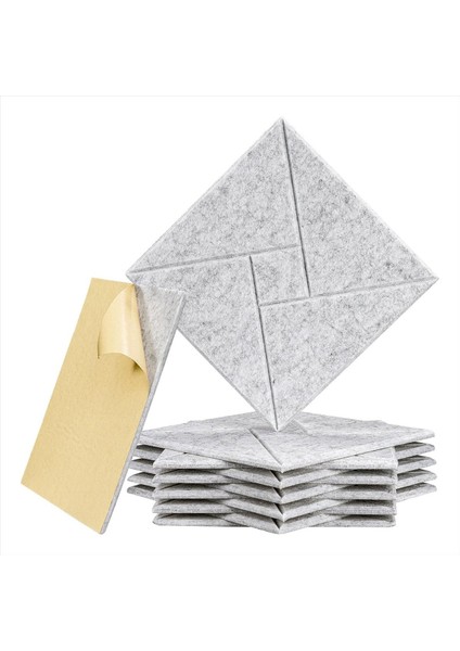 12 Paket Kendi Yapışkan Akustik Panel 12 x 12 x 0 4 Inç Ses Geçirmez Akustik Köpük Ev Stüdyosu Ofisi (Gümüş Gri) (Yurt Dışından) indirimleri