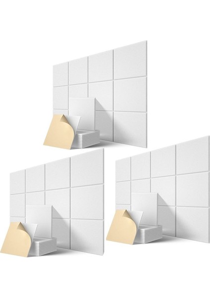 Kendinden Yapışkan Akustik Paneller 36 Paket 12 x 12 x 0 4 Inç Ses Geçirmez Dolgu Ev Için Ses Emici Panel Beyaz (Yurt Dışından)