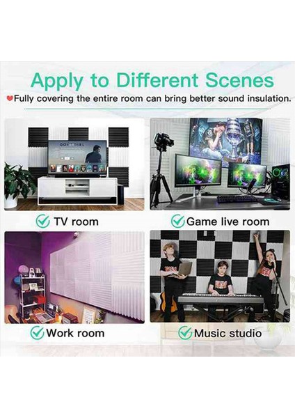 60PCS Akustik Köpük Tahtası Stüdyo Fayans Akustik Köpük Ses Geçirmez Piramit Stüdyo Arıtma Duvar Paneli Vb 2 5X30X30CM (Yurt Dışından)