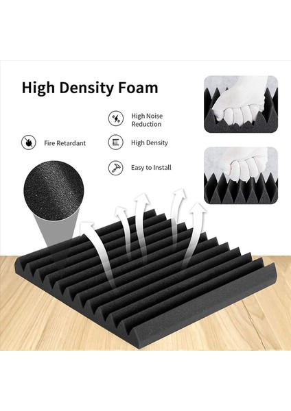 Akustik Köpük Paneller 96 Paket Akustik Paneller 1 x 12 x 12INCH Studio Ses Emici Fayans Kayıt Tavan (Yurt Dışından) indirimleri