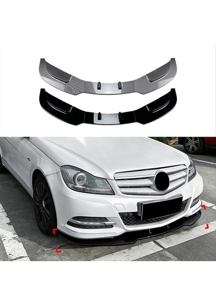 Araba Ön Tampon Splitter Dudak Difüzör Spoiler Mercedes-Benz C-Serisi Için Kapak Koruma W204 2011-2014 Parlak Siyah (Yurt Dışından) modelleri
