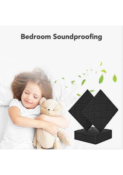 12 Pack Akustik Paneller Kendi Yapışkanlı 12X12X0 4in Ses Geçirmez Köpük Paneller Duvarlar Için Ses Emici Karo Siyah (Yurt Dışından) fiyatları