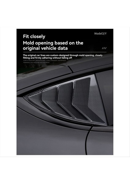 Tesla Model Y Arka Deklanşör Pencere Kapağı Arka Üçgen Kangen Dekorasyon Kapağı Aksesuarlar Karbon Fiber Desen (Yurt Dışından) modelleri