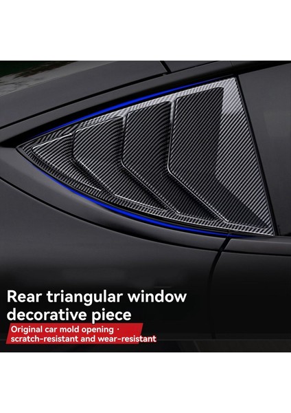 Tesla Model Y Arka Deklanşör Pencere Kapağı Arka Üçgen Kangen Dekorasyon Kapağı Aksesuarlar Karbon Fiber Desen (Yurt Dışından) indirimleri