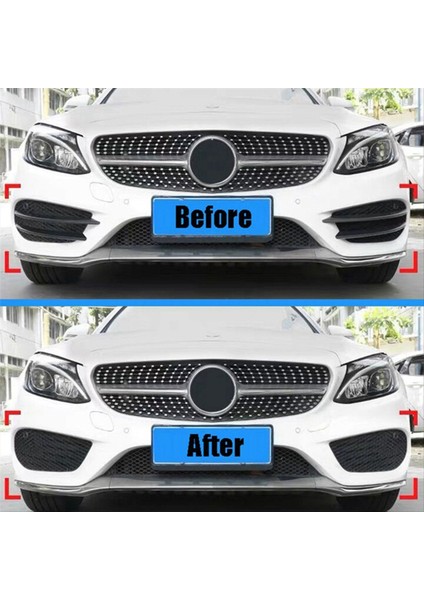 4pc Ön Tampon Dudak Ayırıcı Trim Şeritler Sis Farları Izgara Spoyler Için Izgara Benz C Class W205 2015-2019 C180 C200 B (Yurt Dışından) modelleri