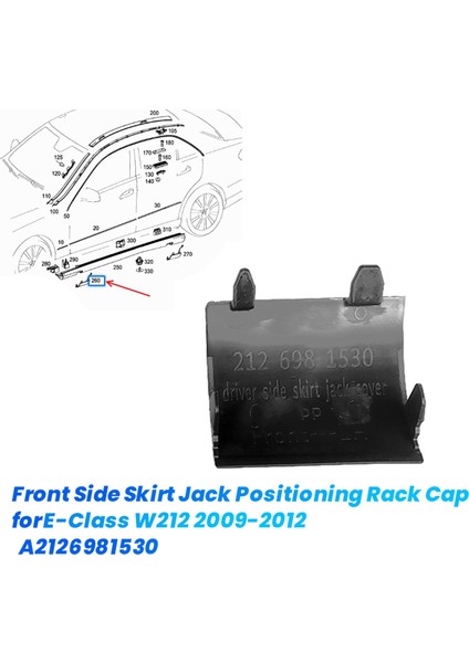 Araba Ön Yan Etek Küçük Kapak Jack Konumlandırma Raf Kapağı Mercedes Benz E-Serisi W212 2009-2012 A2126981530 Sol (Yurt Dışından) fırsatları