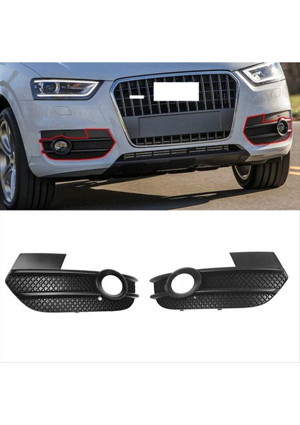 1paır Ön Tampon Sis Lambası Çerçevesi 8U0807681A 8U0807682ASP9 Audi Q3 12-15 Eu Versiyon Hava Deflektörü Sis Far Izgarası (Yurt Dışından) fiyatları