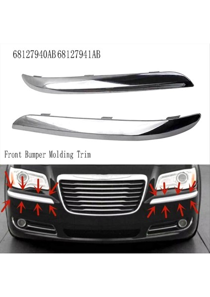 Chrysler Için Krom Ön Tampon Kalıp Trim 300 Accent 2011-2014 Ön Tampon Trim Şeridi Sol 68127941AB (Yurt Dışından) fiyatları