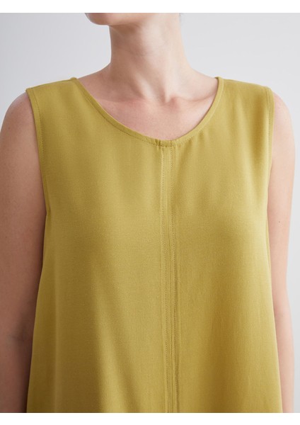 Yeni Sezon Bisiklet Yaka A Kesim Keten Karışımlı Elbise modelleri