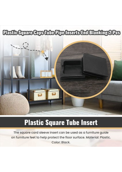 75MM x 75MM Plastik Kare Kapaklar Tüp Boru Ekleri Uçları Boşaltma 2 Adet (Yurt Dışından) indirimleri
