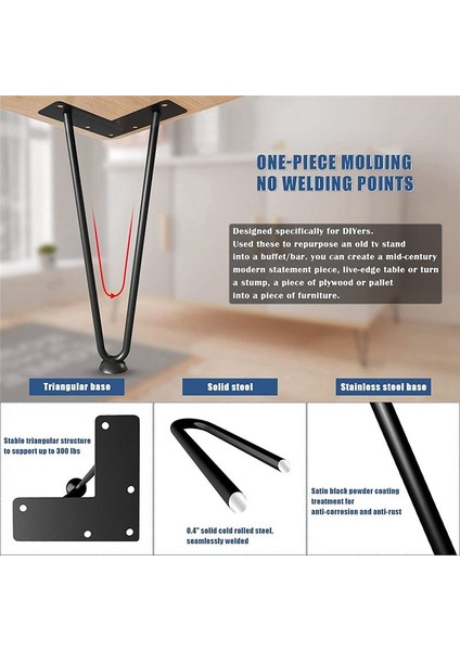 Saç Tokası Bacakları 8inch Masa Bacakları Komodin Kanepe Tezgahı Için Kauçuk Zemin Koruyucular Dahil (Yurt Dışından) fırsatları