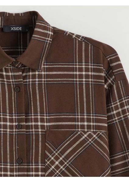 Yeni Sezon Ekose Oversize Kadın Gömlek fiyatları