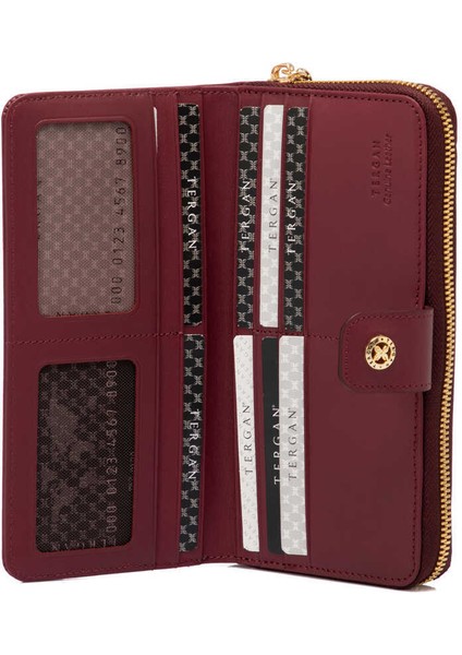 Bordo Hakiki Deri Kadın Cüzdan - S1CB00005789-X31