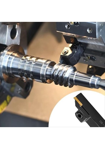 Torna Kesme Aletleri Seti - 3pcs 5/8 Inç Kanal Tutucu Tutucu 10 Pcs ile Indekslenebilir Karbür Ekleri MGMN200 (Yurt Dışından) indirimleri