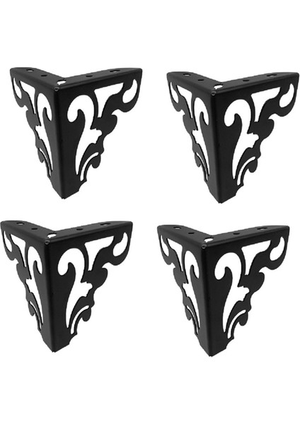 4pcs/set Metal Mobilya Bacakları Kanepe Sandalyesi Için Içi Boş Ayaklar Masa Dolabı Yatağı Diy Aksesuarları Açıklık Mobilya Ayakları Siyah (Yurt Dışından)