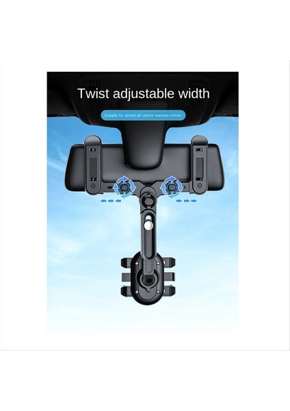 Universal Araba Dikizli Ayna Telefon Tutucu 360 Derece Döndürme Araba Telefon Tutucu Stand Dash Cam Gps Akıllı Telefon Braketi (Yurt Dışından)