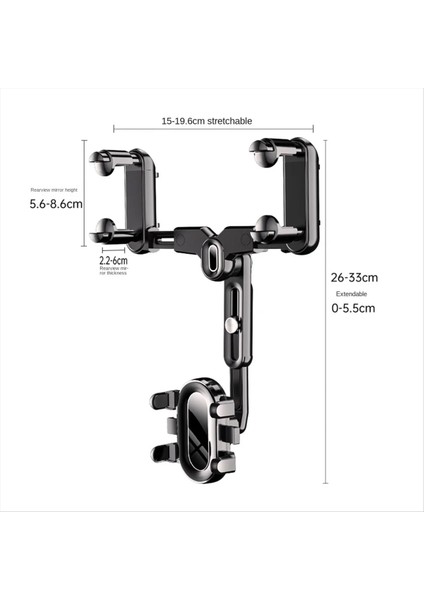 Universal Araba Dikizli Ayna Telefon Tutucu 360 Derece Döndürme Araba Telefon Tutucu Stand Dash Cam Gps Akıllı Telefon Braketi (Yurt Dışından) modelleri