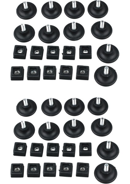 20 Set 45MM Taban Dia Ayarlanabilir Seviyeli Ayak 25 MMX25MM Kare Tüp Ek Kiti (Yurt Dışından)