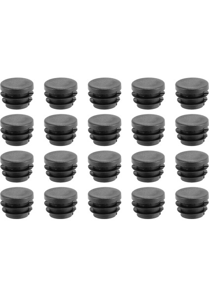 Blanking Uç Kapaklar Yuvarlak Tüp Ekleme Kapak 19MM Dia 20 Pcs Siyah (Yurt Dışından)