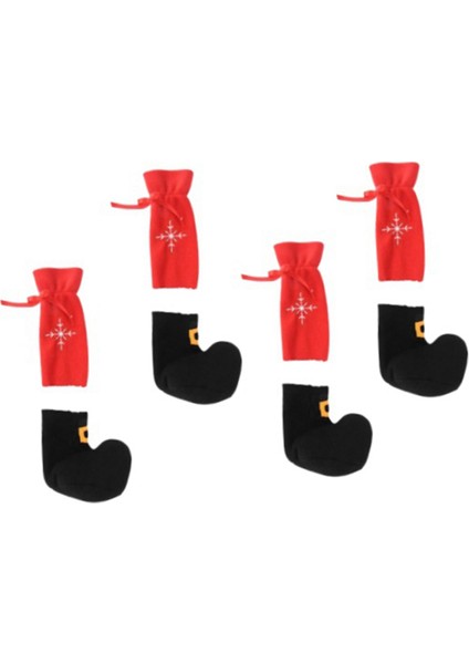 Noel Mobilya Çorap Sandalye Bacak Kapak Koruyucuları Noel Ayak Kılıf Dekor Noel Baba Masa Sandalyesi Ayak Kapakları (Yurt Dışından)