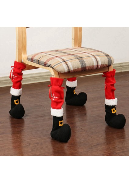 Noel Mobilya Çorap Sandalye Bacak Kapak Koruyucuları Noel Ayak Kılıf Dekor Noel Baba Masa Sandalyesi Ayak Kapakları (Yurt Dışından) fiyatları