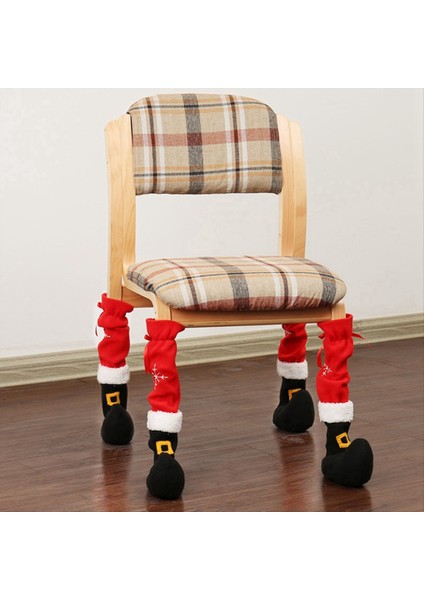 Noel Mobilya Çorap Sandalye Bacak Kapak Koruyucuları Noel Ayak Kılıf Dekor Noel Baba Masa Sandalyesi Ayak Kapakları (Yurt Dışından) modelleri