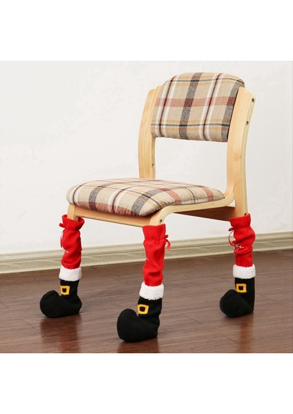 Noel Mobilya Çorap Sandalye Bacak Kapak Koruyucuları Noel Ayak Kılıf Dekor Noel Baba Masa Sandalyesi Ayak Kapakları (Yurt Dışından) indirimleri