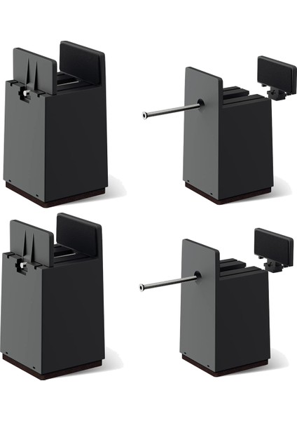 Yatak Yükselticileri 4 Inç Ayarlanabilir Masa Yükseltici Bloklar Vidalı Kelepçe 4 Paket Ağır Hizmet Sandalye Yükselticileri 0-2 Inç Genişliklere Uyuyor (Yurt Dışından)