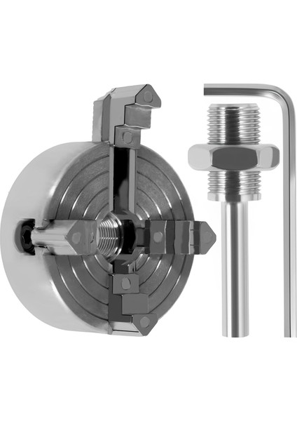 4 Çene Torna Chuck Çinko Alaşım Kendini Merkezli Torna Chuck Ahşap Torbaları Için Anahtar ve Bağlantı Çubuğu Sağlam Sağlam Bir Çubuk ile Seti (Yurt Dışından)