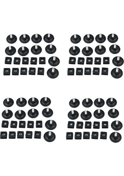 40 Set 45MM Taban Dia Ayarlanabilir Seviyeli Ayak 25 MMX25MM Kare Tüp Ek Kiti (Yurt Dışından)